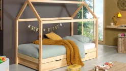 Clearance Bed Dallas met dak en slaaplade Bedhuisje|Kinderbed