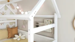 Hot Bedbank Puck met dakframe Bedhuisje|Kinderbed