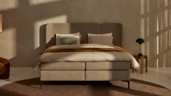 Outlet Boxspring Mesa - Soft suede Vlakke Boxspring