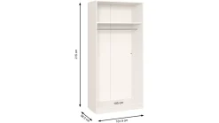 Outlet Draaideurkast Compact met laden en houten deuren Kledingkast