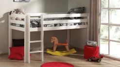 Clearance Halfhoogslaper Pino met Bureau en boekenkast Halfhoogslaper|Kinderbed