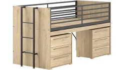 Best Halfhoogslaper Sam met commode 3 laden Halfhoogslaper|Kinderbed