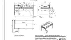 Best Halfhoogslaper Scott met bureau, boekenkast en commode Halfhoogslaper|Kinderbed
