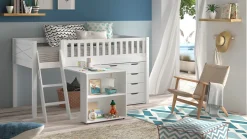 Hot Halfhoogslaper Scott met bureau en commode Kinderbed|Kinderbed