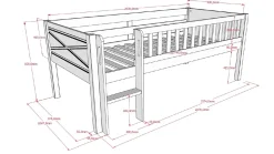 Clearance Halfhoogslaper Scott met ladder Halfhoogslaper|Kinderbed