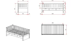 Outlet Kajuitbed Fritz met 3 laden en slaaplade Kajuitbed|Kinderbed