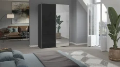 Hot Schuifdeurkast Kixx met glas- en spiegeldeuren Kledingkast